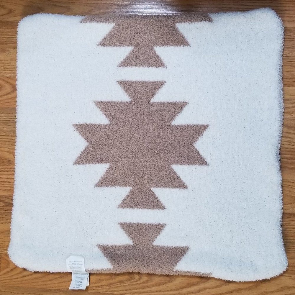 City Chic Decorative Square Pillow Cover Geometric Southwest Design Tan Cream